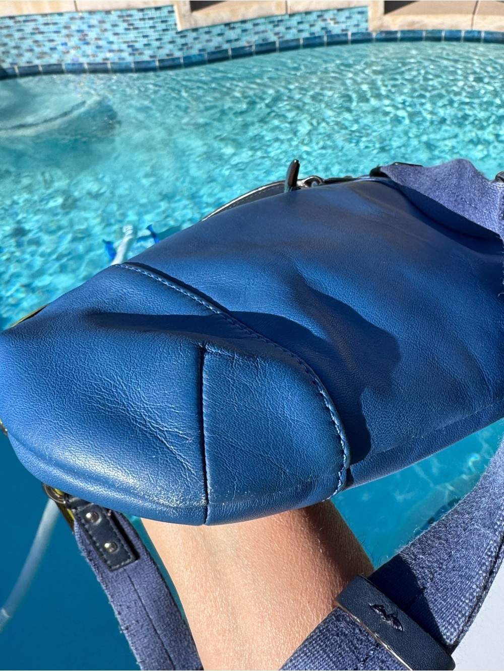 Coach Daisy Spectator Glovetanned blue and green leather EUC - Picture 13 of 17